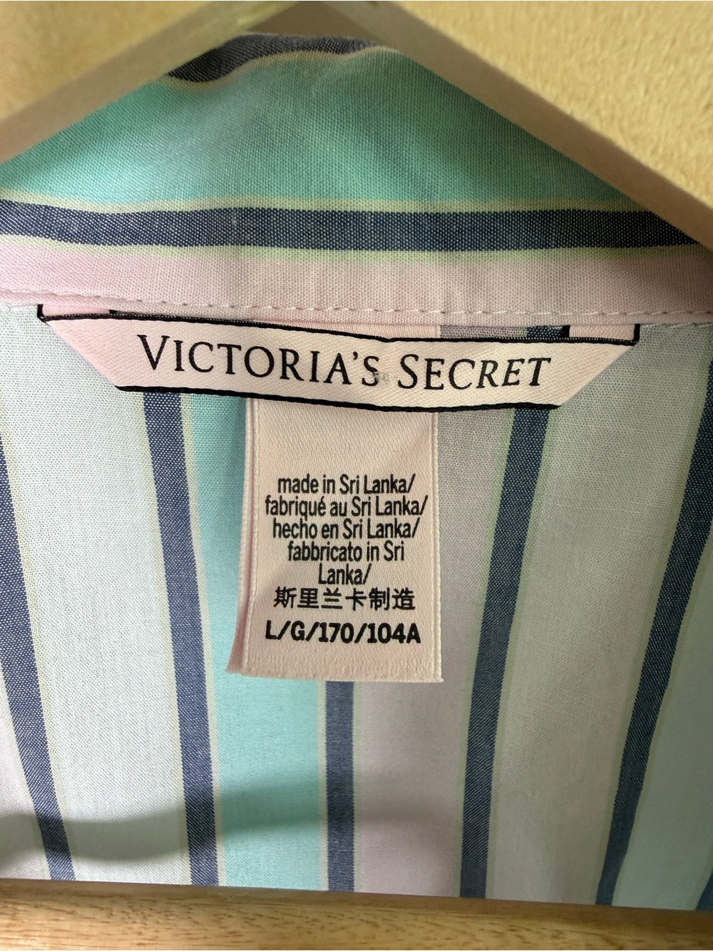 Victoria’s Secret Pastel Stripe Cotton Short Sleeve PJ Set Shirt + Shorts L - Picture 4 of 11